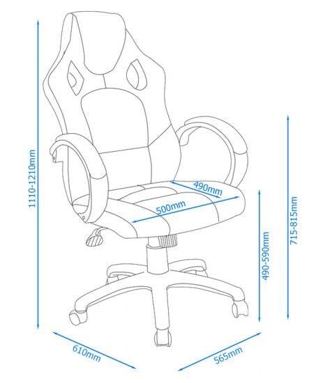 Alphason Blue Daytona Racing Chair - Price Crash Furniture