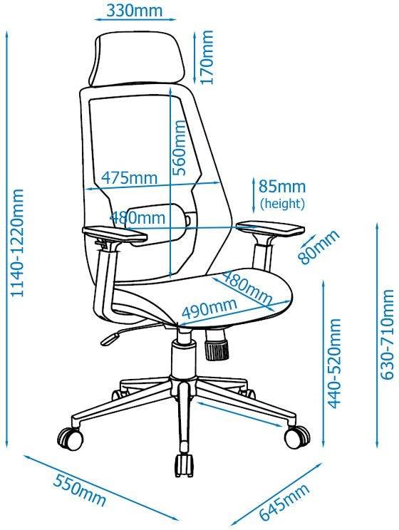 Alphason Clifton Mesh Back Desk & Home Office Chair in Black - Price Crash Furniture