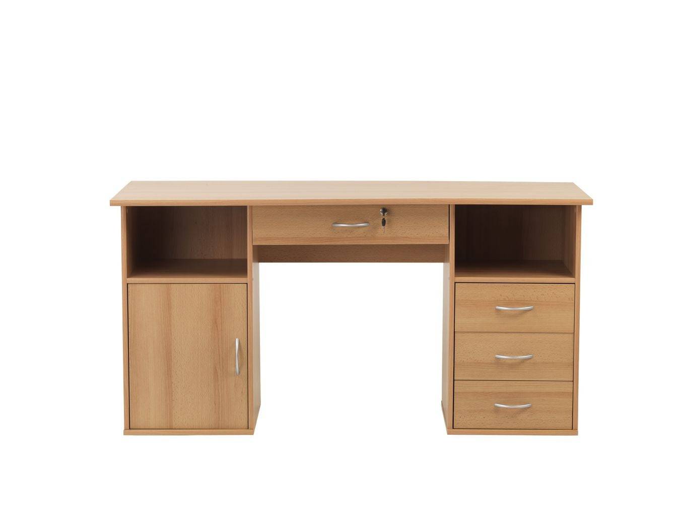 Alphason Dallas Computer Desk in Beech - Price Crash Furniture