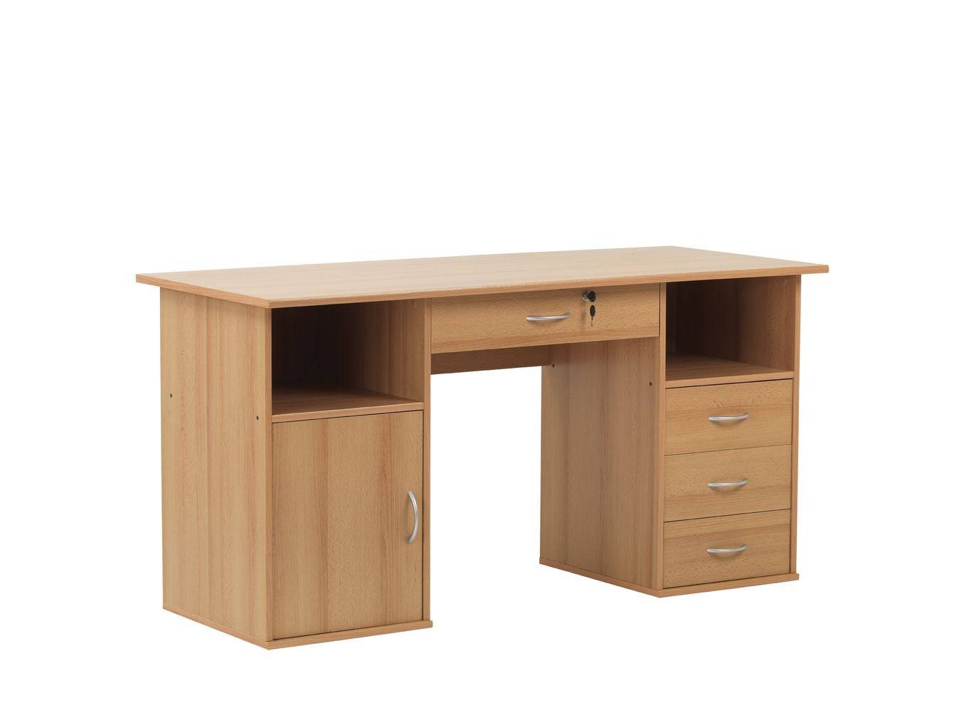 Alphason Dallas Computer Desk in Beech - Price Crash Furniture