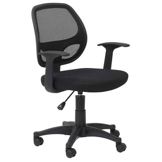 Alphason Davis Desk & Office Chair in Black with Fabric Seat & Mesh Back - Price Crash Furniture