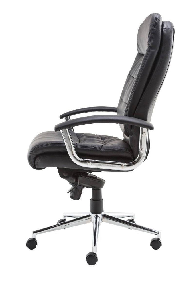Alphason Empire Leather Office Chair In Black - Price Crash Furniture