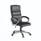 Alphason Hampton Leather Office Chair in Black - Price Crash Furniture