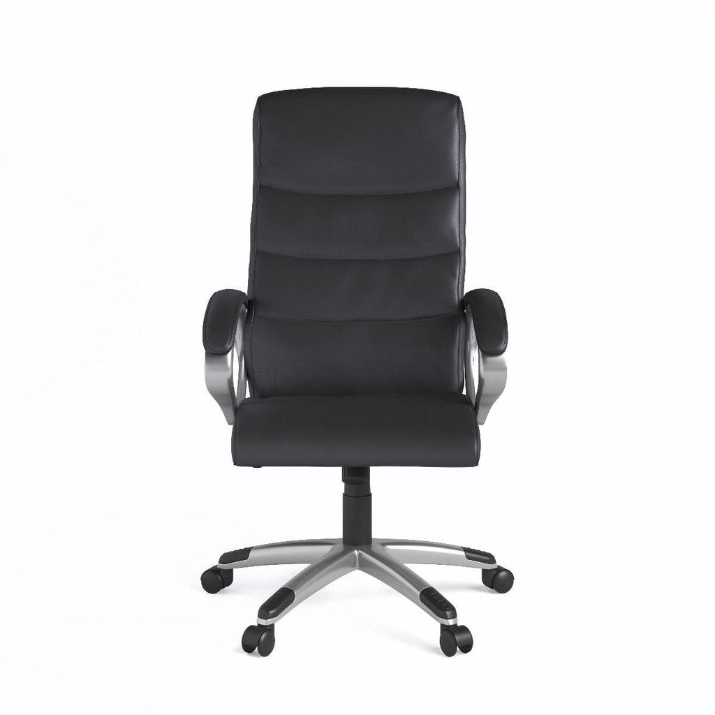 Alphason Hampton Leather Office Chair in Black - Price Crash Furniture