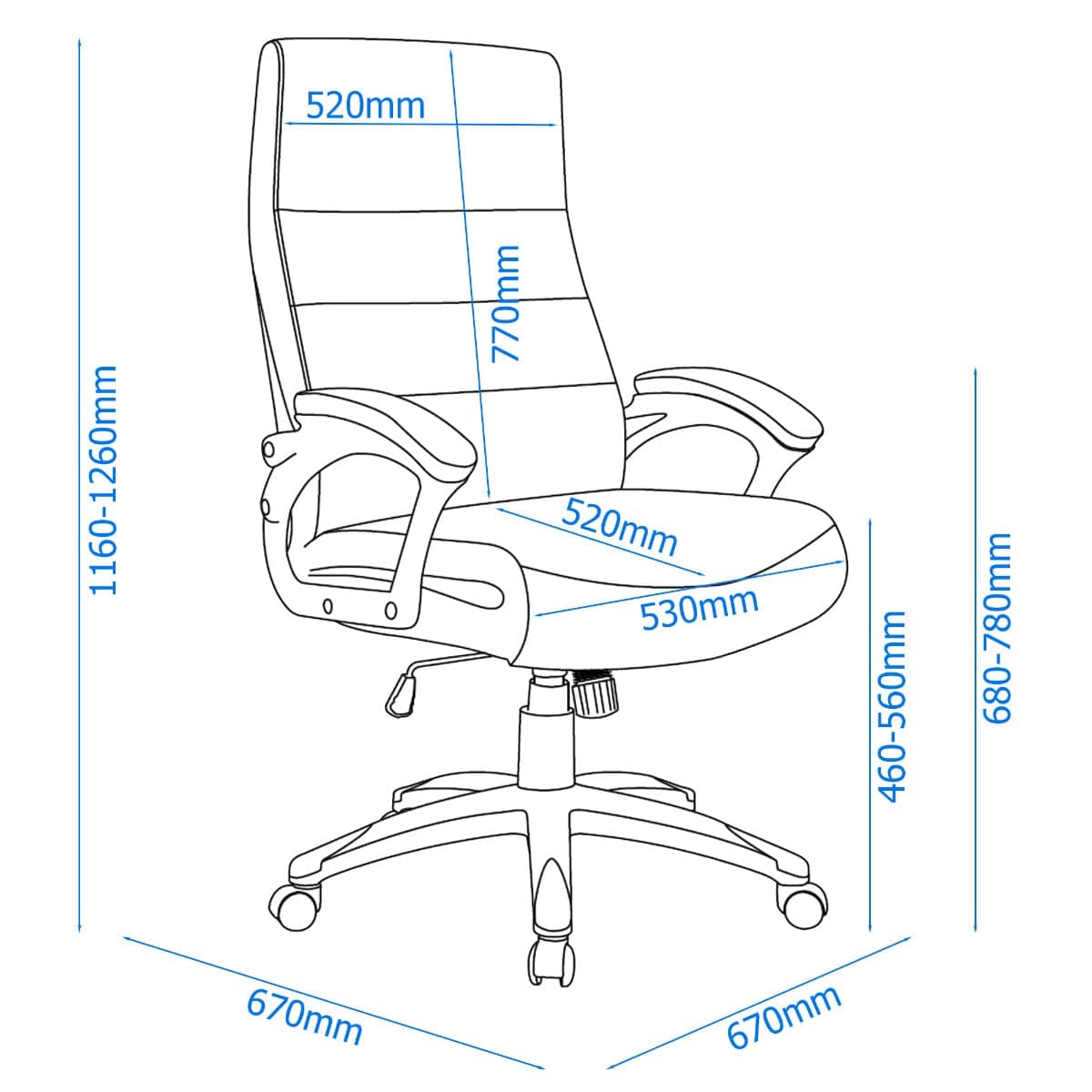 Alphason Hampton Leather Office Chair in Black - Price Crash Furniture