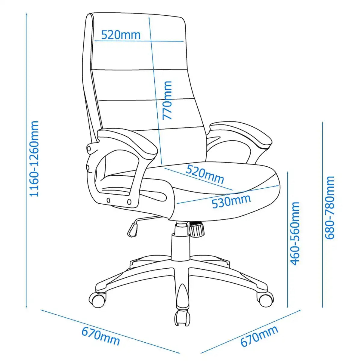 Alphason Hampton Leather Office Chair in Black - Price Crash Furniture