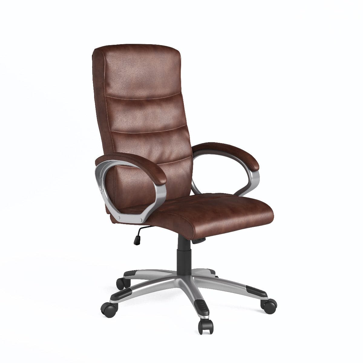 Alphason Hampton Leather Office Chair in Brown - Price Crash Furniture