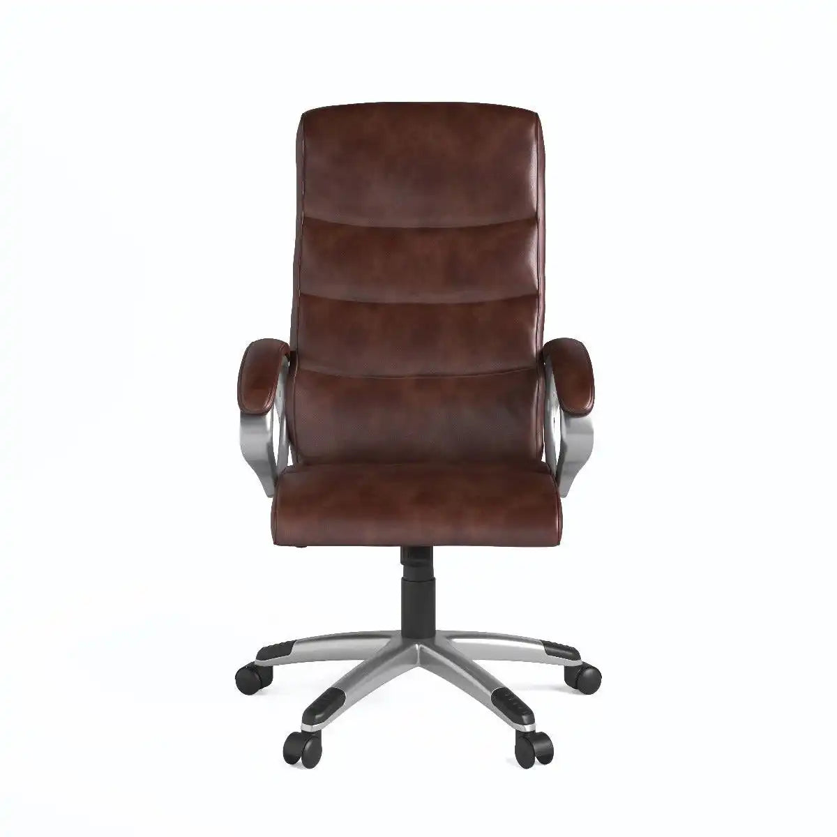 Alphason Hampton Leather Office Chair in Brown - Price Crash Furniture