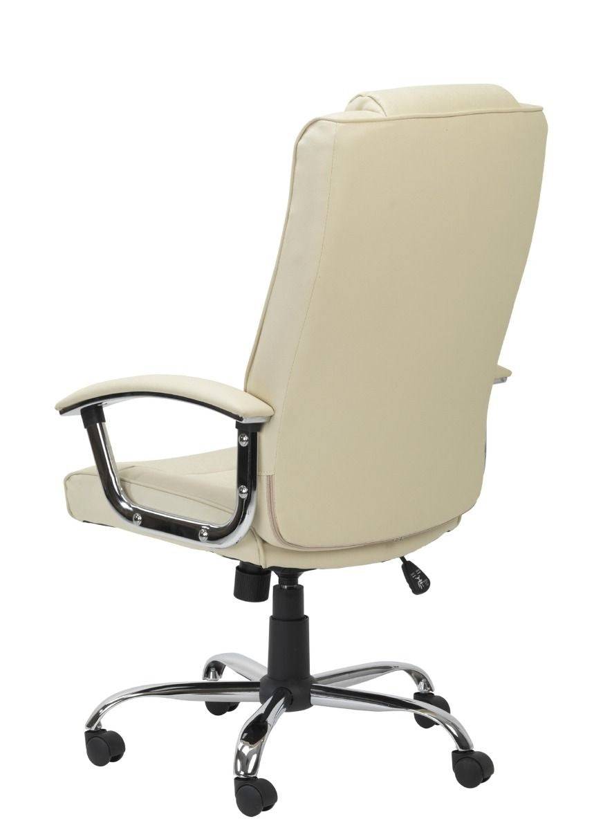 Alphason Houston Cream High Back Leather Faced Executive Chair - Price Crash Furniture