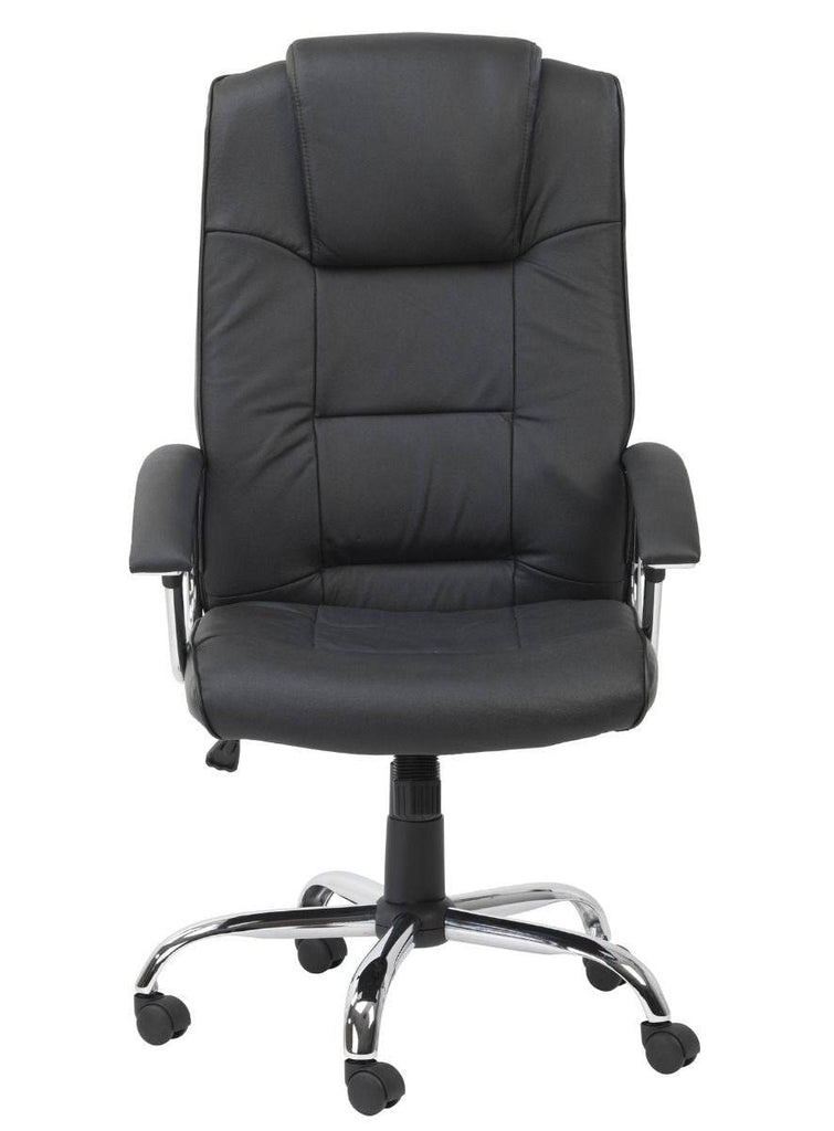 Alphason Houston Cream High Back Leather Faced Executive Chair - Price Crash Furniture
