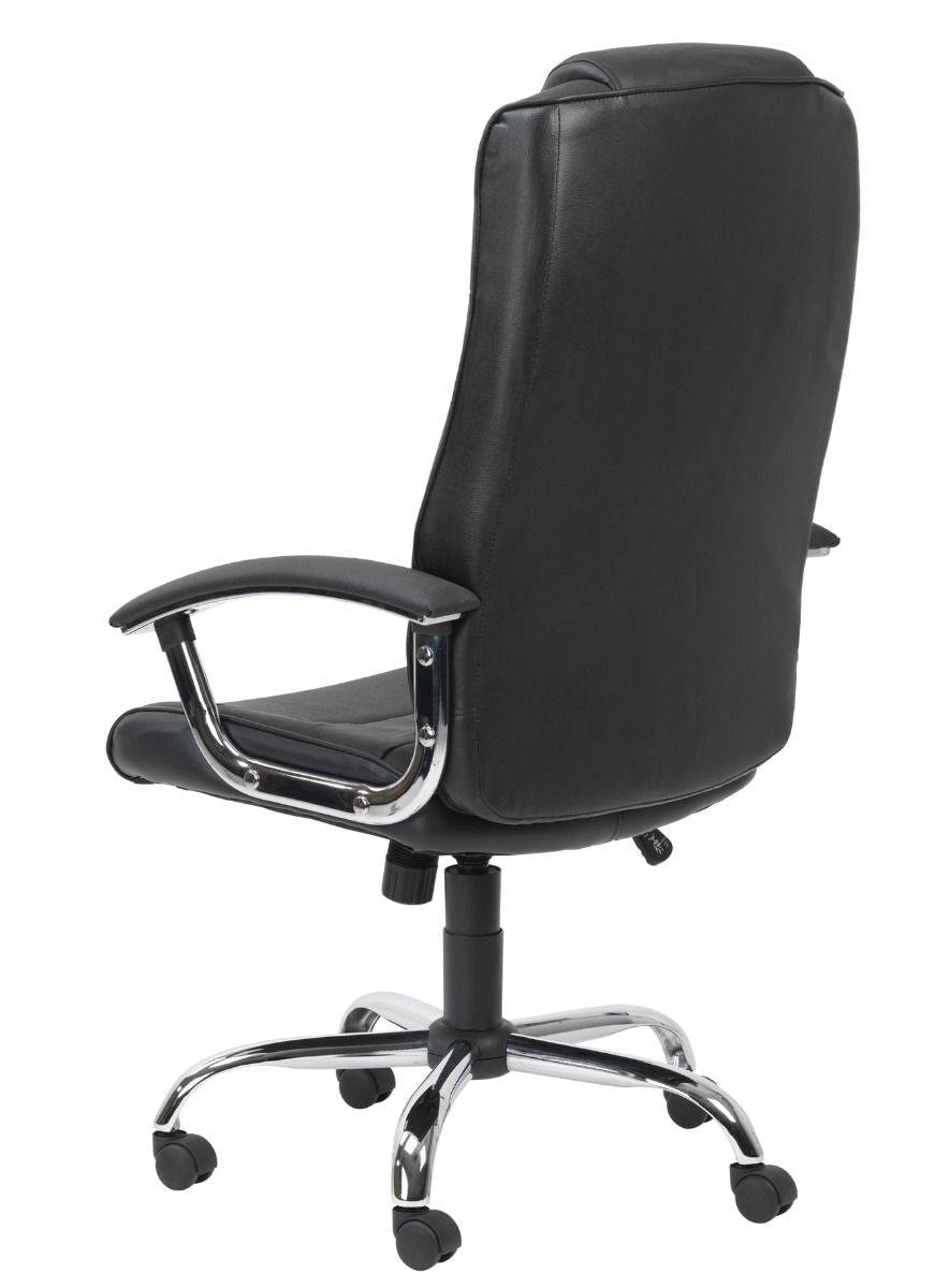 Alphason Houston Black High Back Leather Faced Executive Chair - Price Crash Furniture