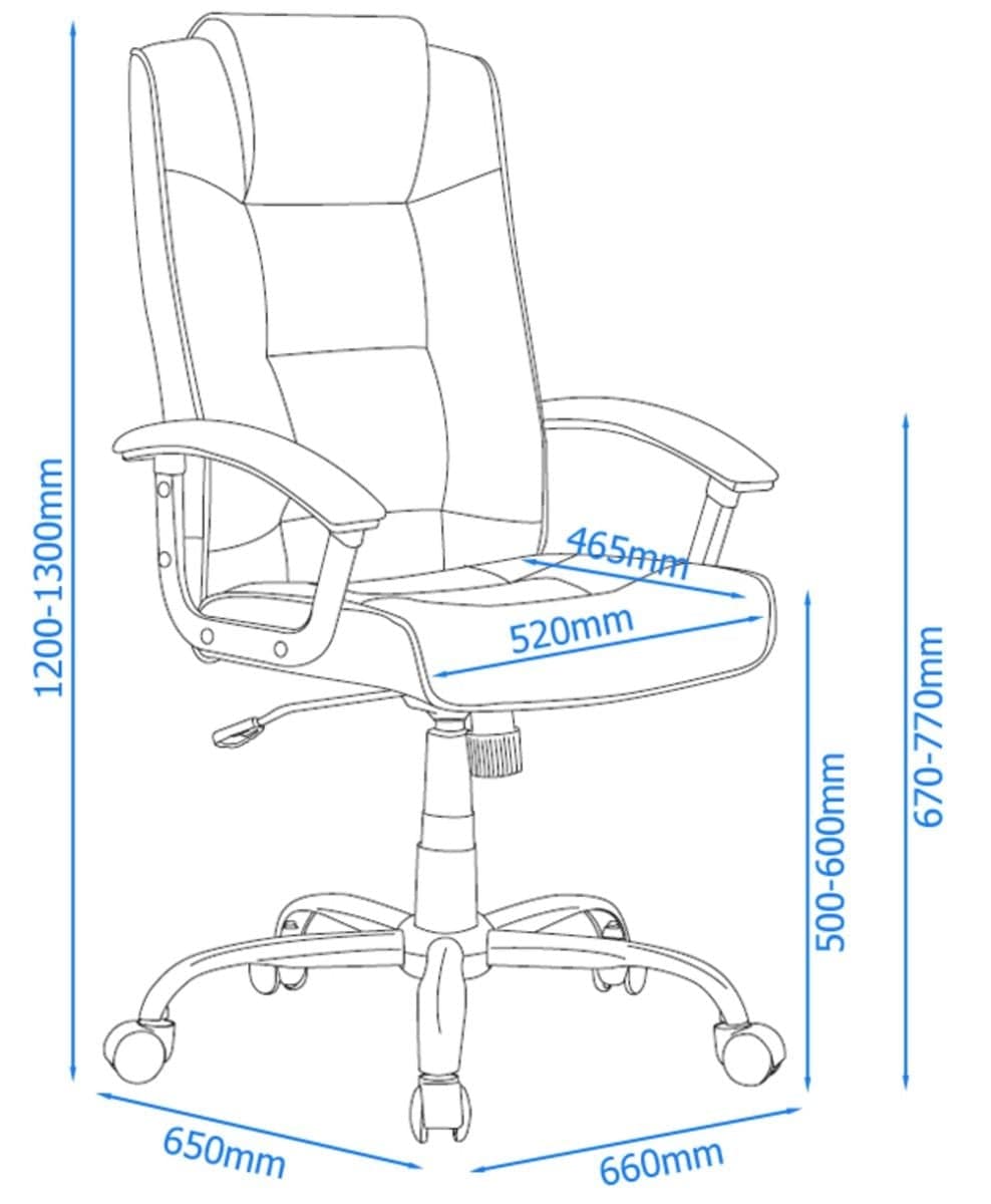 Alphason Houston Black High Back Leather Faced Executive Chair - Price Crash Furniture