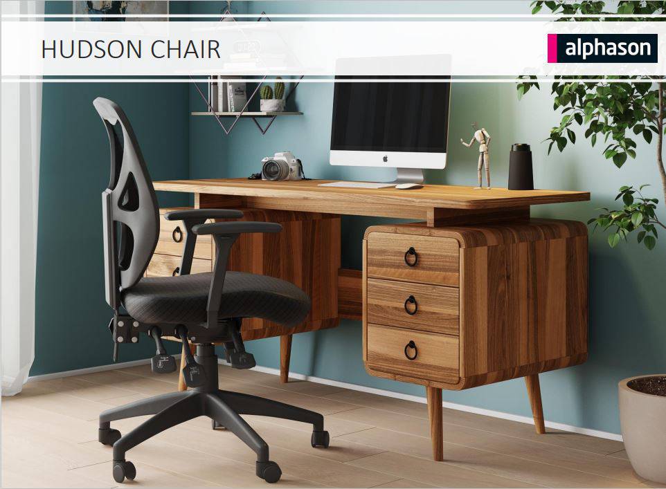 Alphason Hudson Mesh Back Office Chair in Black - Price Crash Furniture