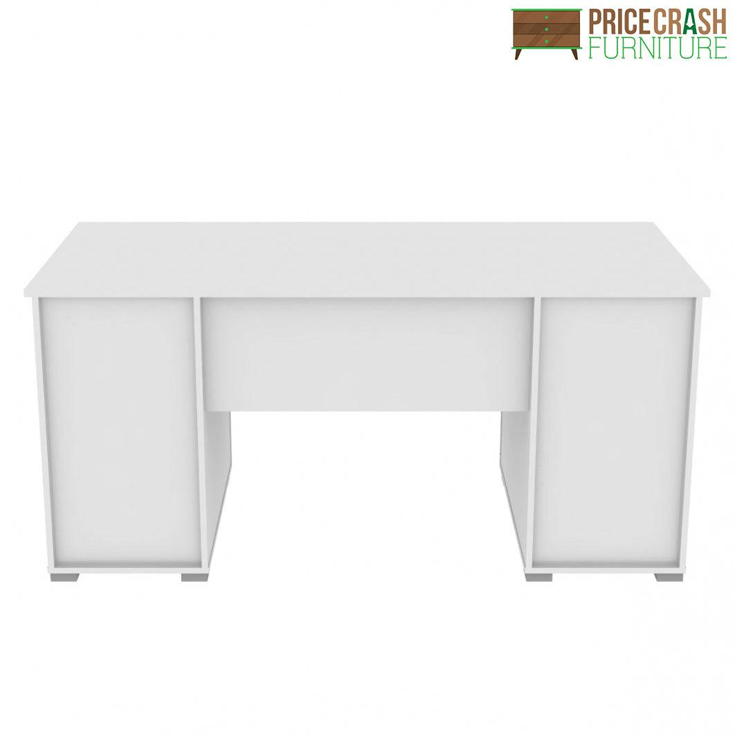 Alphason Kentucky Home Office Desk in White Oak & Gloss White - Price Crash Furniture