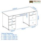 Alphason Kentucky Home Office Desk in White Oak & Gloss White - Price Crash Furniture