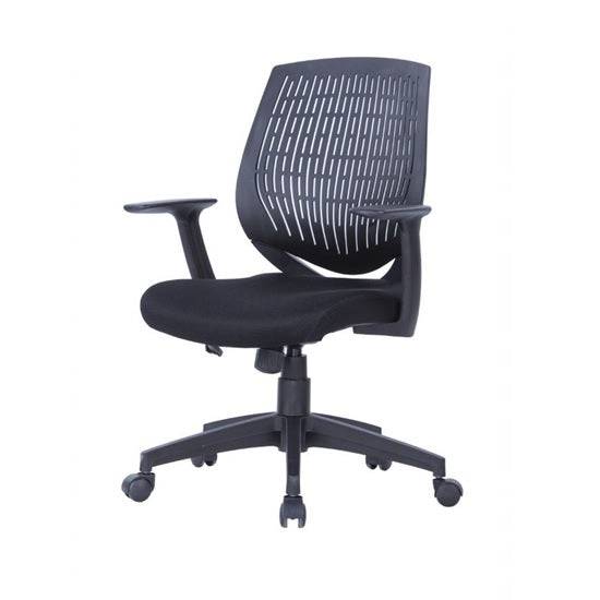 Alphason Malibu Office Hard Back Operator Chair with Arms in Black - Price Crash Furniture