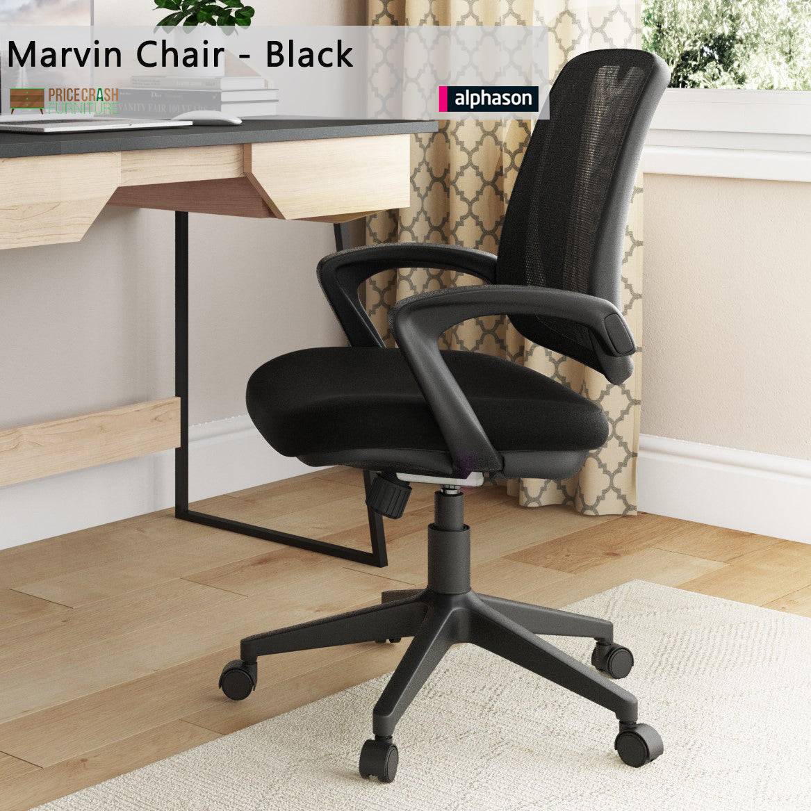 Alphason Marvin Mesh Back Office Chair in Black - Price Crash Furniture