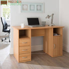 Alphason Maryland Computer Desk Workstation in Beech - Price Crash Furniture