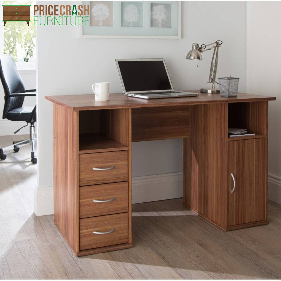 Alphason Maryland Computer Desk Workstation in Walnut - Price Crash Furniture