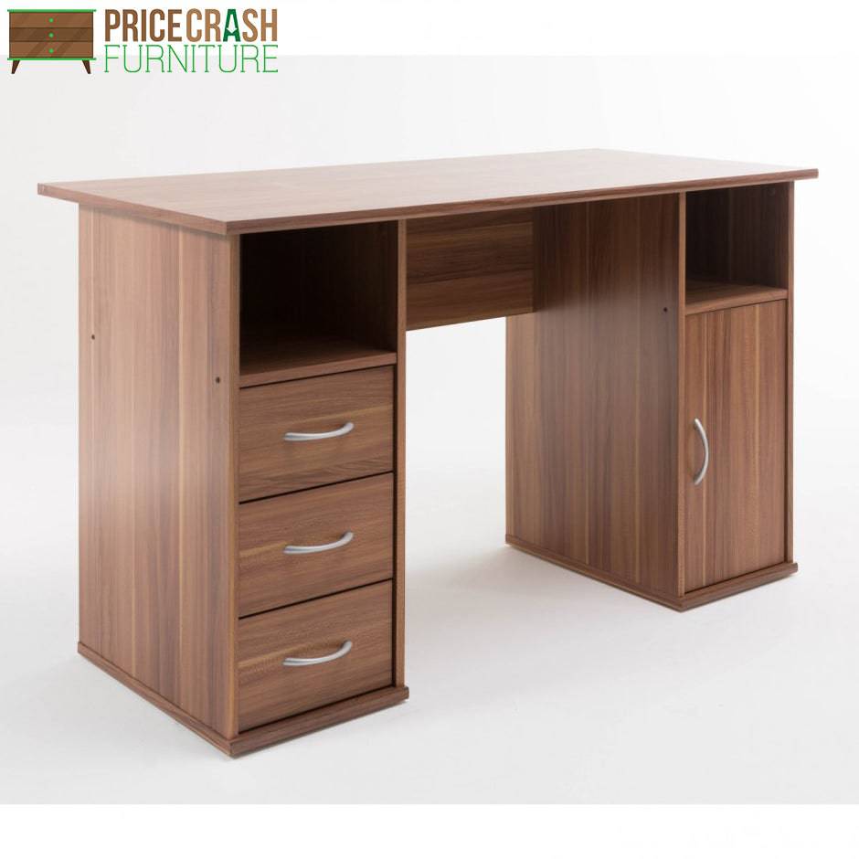 Alphason Maryland Computer Desk Workstation in Walnut - Price Crash Furniture