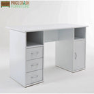 Alphason Maryland Computer Desk Workstation in White - Price Crash Furniture