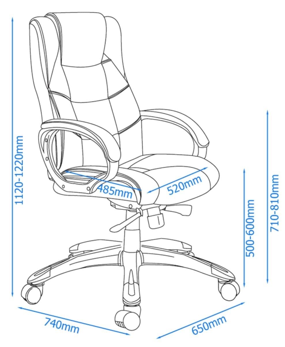 Alphason Northland Leather Executive Chair In Black - Price Crash Furniture