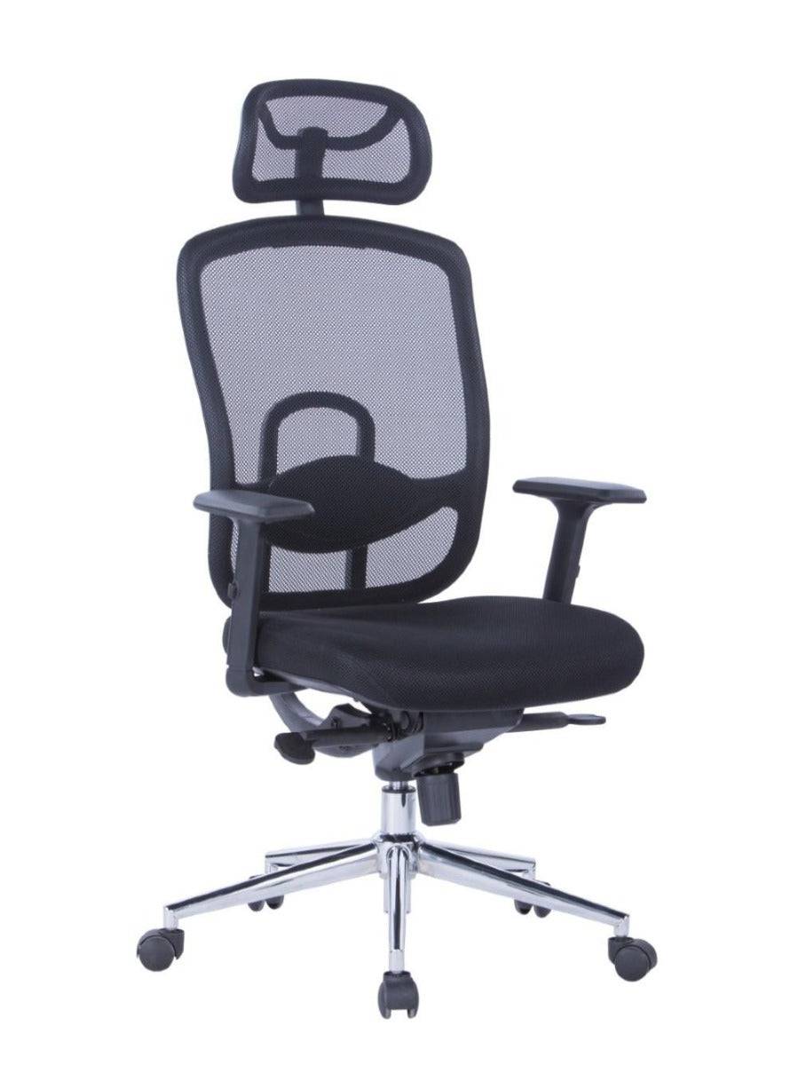 Alphason Miami Black Mesh Back Height Adjustable Office Chair - Price Crash Furniture