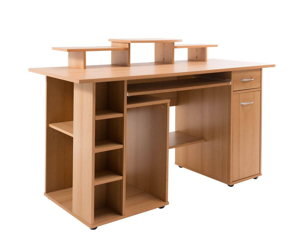 Alphason San Diego Beech Office Desk - Price Crash Furniture