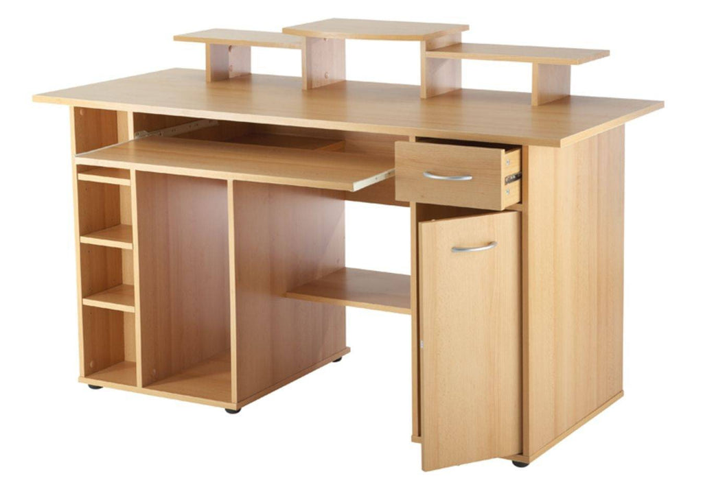 Alphason San Diego Beech Office Desk - Price Crash Furniture