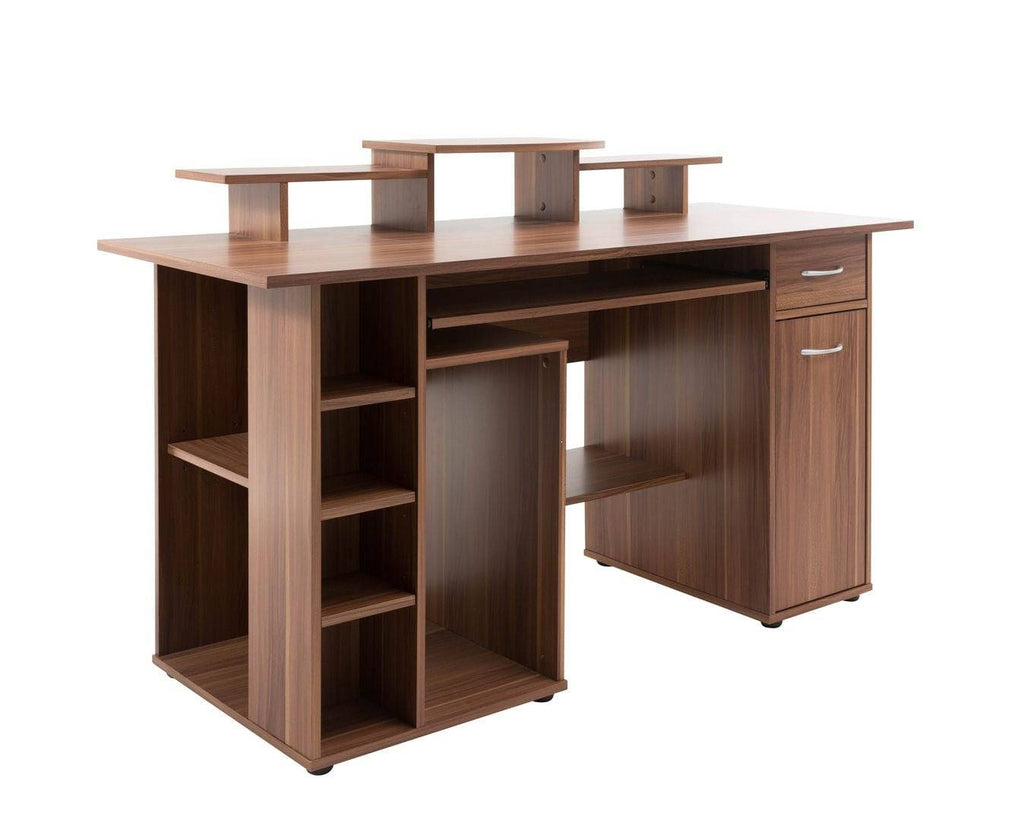 Alphason San Diego Walnut Office Desk - Price Crash Furniture