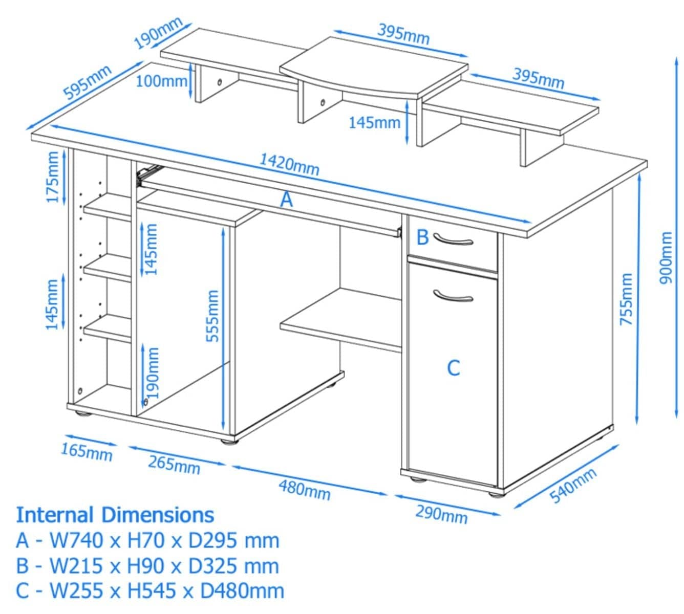 Alphason San Diego Walnut Office Desk - Price Crash Furniture