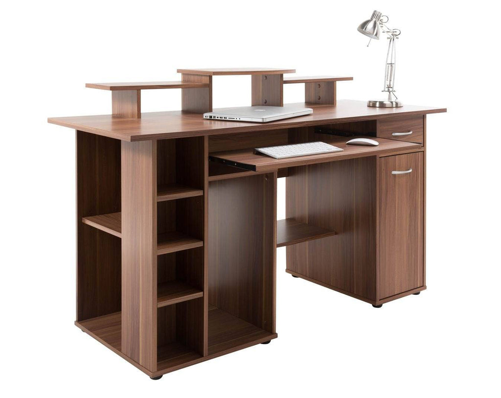 Alphason San Diego Walnut Office Desk - Price Crash Furniture