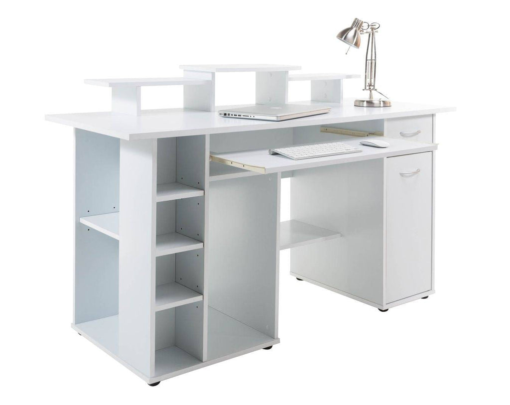 Alphason San Diego White Office Desk - Price Crash Furniture