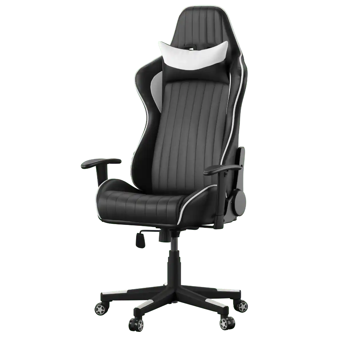 Alphason Senna Fully Adjustable Gaming Chair - Black & White Faux Leather - Price Crash Furniture
