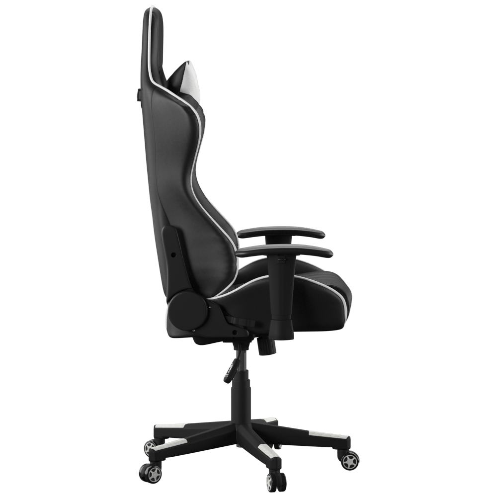 Alphason Senna Fully Adjustable Gaming Chair - Black & White Faux Leather - Price Crash Furniture