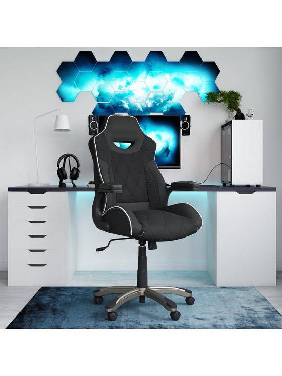 Alphason Silverstone Executive Gaming Chair in Microfibre & Faux Leather - Price Crash Furniture