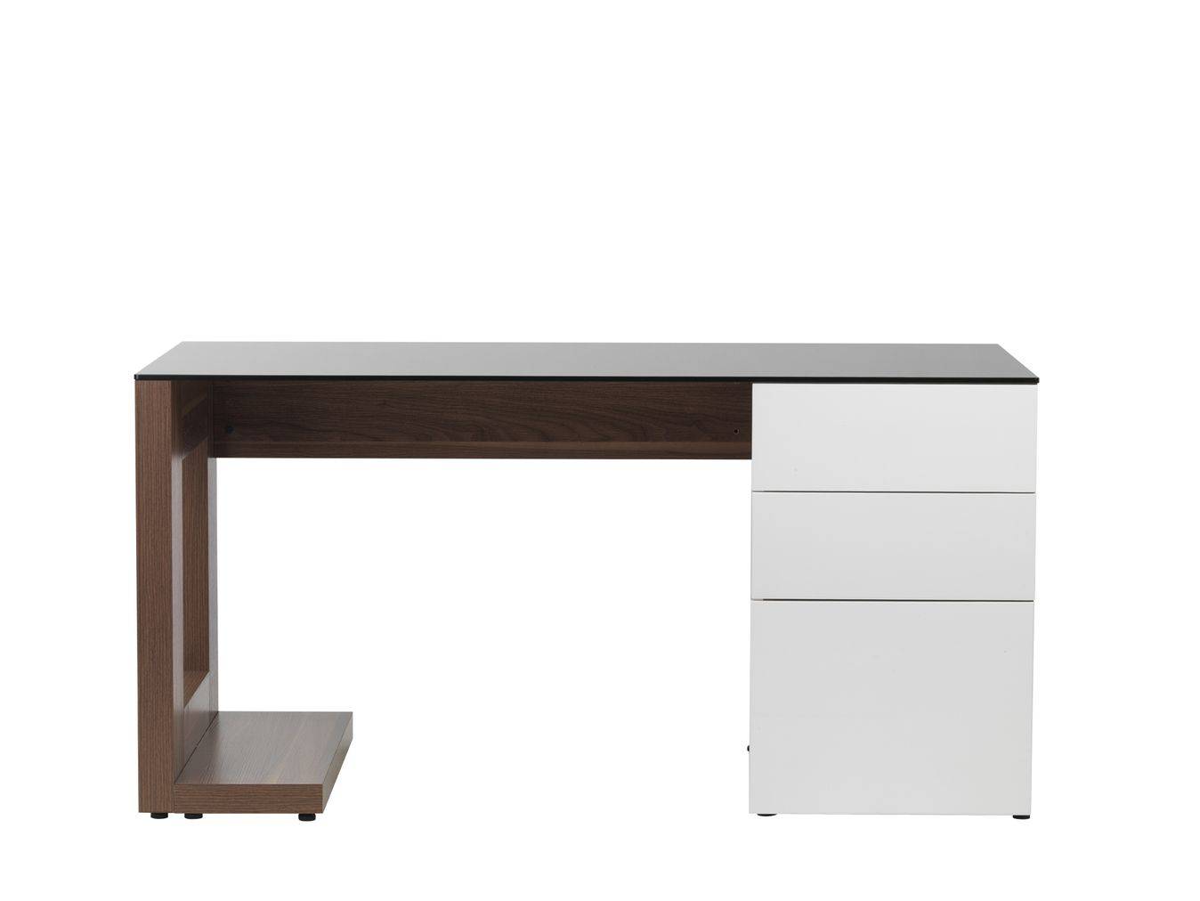 Alphason Sorbonne Executive Computer Desk in Walnut and White - Price Crash Furniture