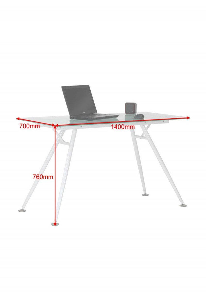 Alphason Springfield Glass Computer Desk for Home and Office - Price Crash Furniture