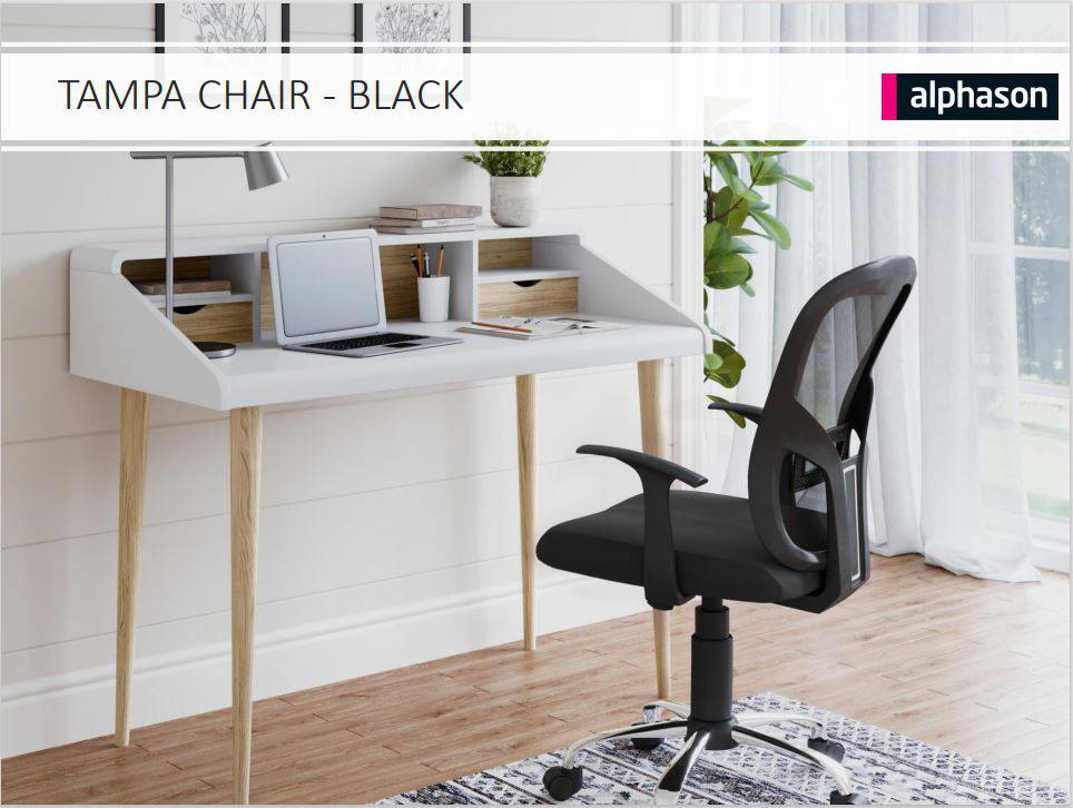 Alphason Tampa Mesh Back Office Chair in Black - Price Crash Furniture