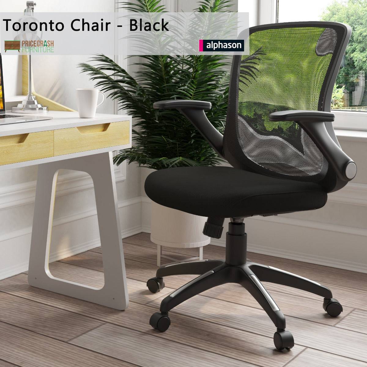 Alphason Toronto Mesh Back Office Chair in Black - Price Crash Furniture