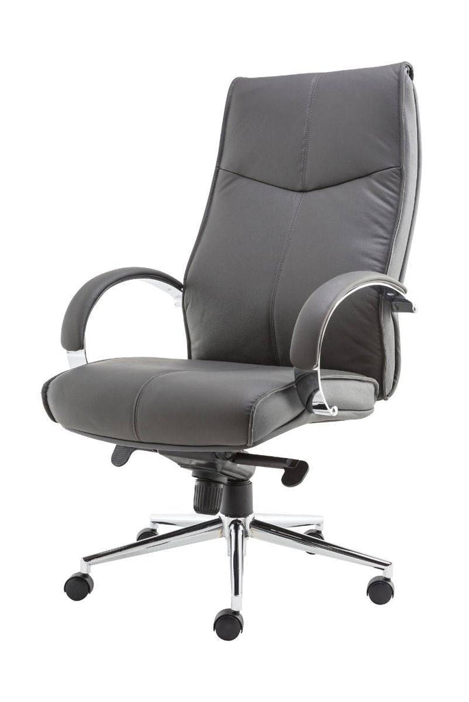 Alphason Verona Leather Office Chair In Grey - Price Crash Furniture