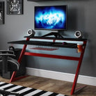 Aries Carbon Fibre Effect Gaming Desk with Storage by Alphason - Price Crash Furniture