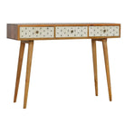 ArtHaus Collection Geometric Printed 3 Drawer Writing Desk - Price Crash Furniture