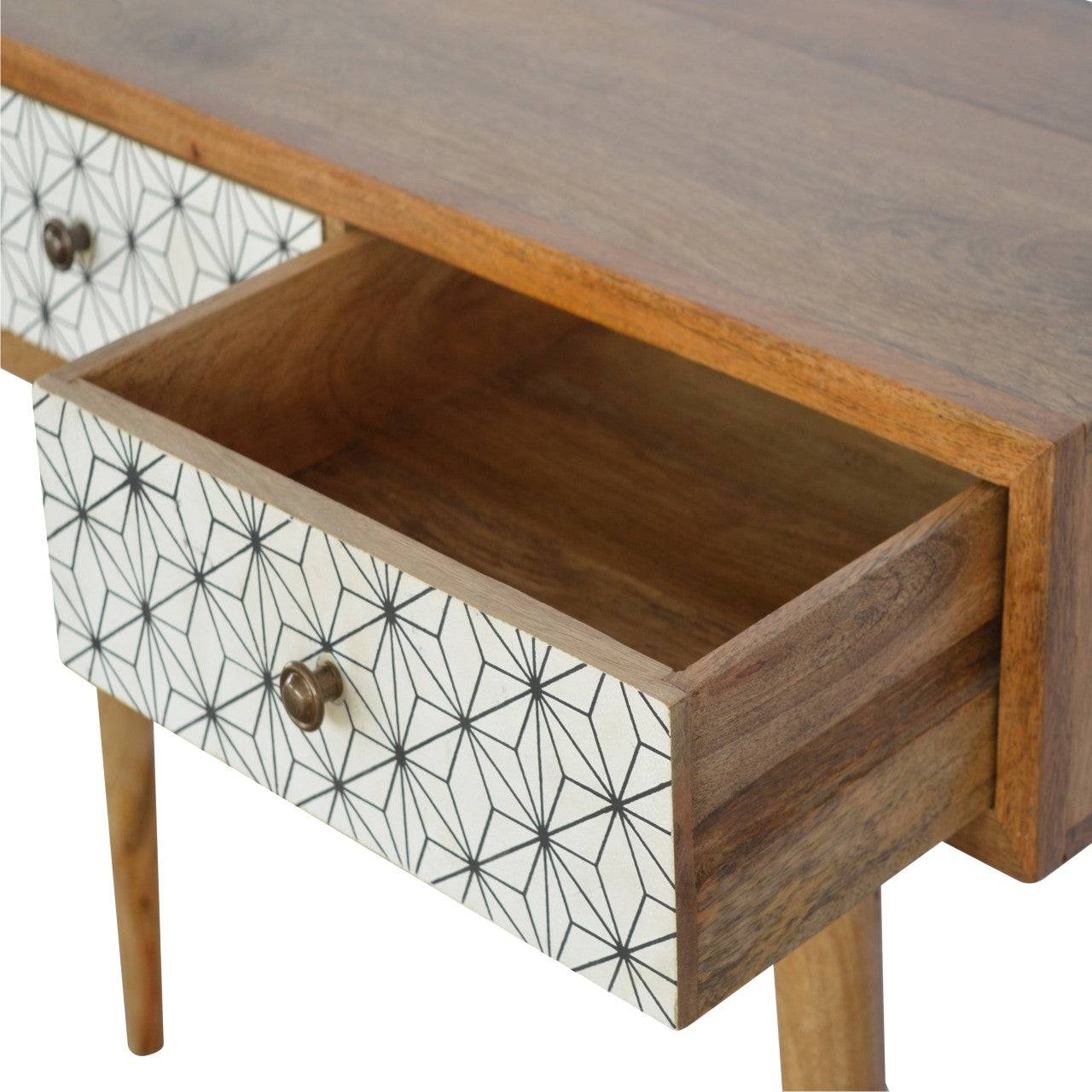 ArtHaus Collection Geometric Printed 3 Drawer Writing Desk - Price Crash Furniture