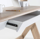 Aspen Light Oak and White Trestle Desk by Alphason - Price Crash Furniture