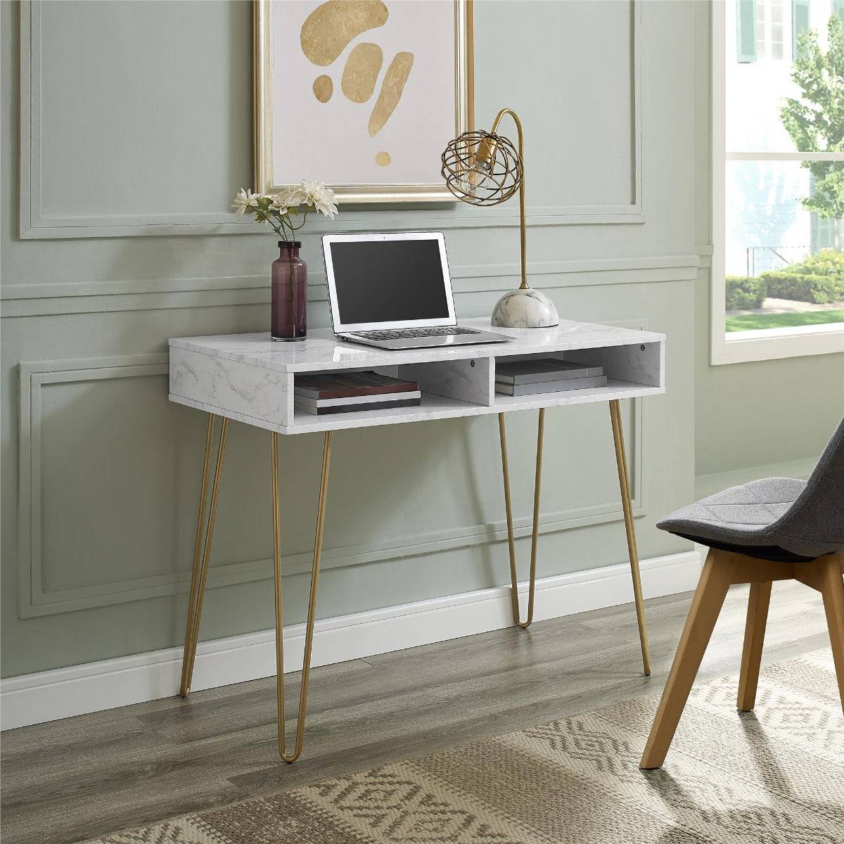 Athena Desk in White by Dorel Novogratz - Price Crash Furniture