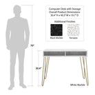 Athena Desk in White by Dorel Novogratz - Price Crash Furniture