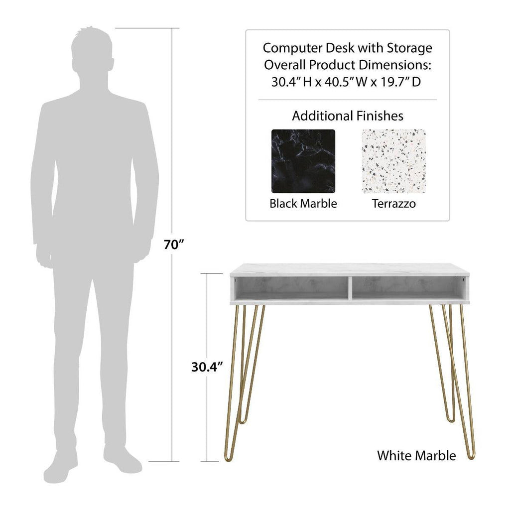 Athena Desk in White by Dorel Novogratz - Price Crash Furniture