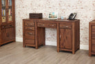 Baumhaus Mayan Walnut Twin Pedestal Computer Desk - CWC06B - Price Crash Furniture