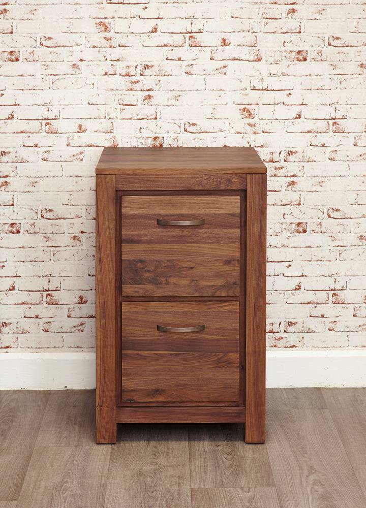 Baumhaus Mayan Walnut Two Drawer Filing Cabinet - CWC07A - Price Crash Furniture
